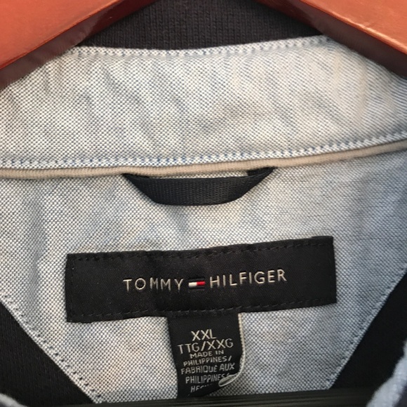 Tommy Hilfiger 2XL XXL Navy Polo with Spell Out - Picture 5 of 6